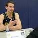 Michigan freshman Nik Stauskas answers a question from a reporter during media day at the Player Development Center on Wednesday. Melanie Maxwell I AnnArbor.com